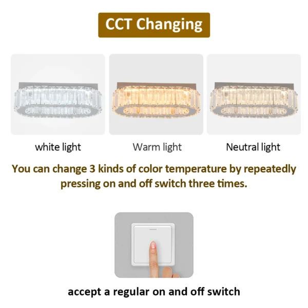 Modern LED Crystal Oval Ceiling Chandelier Light for Living & Dining Room - Image 7