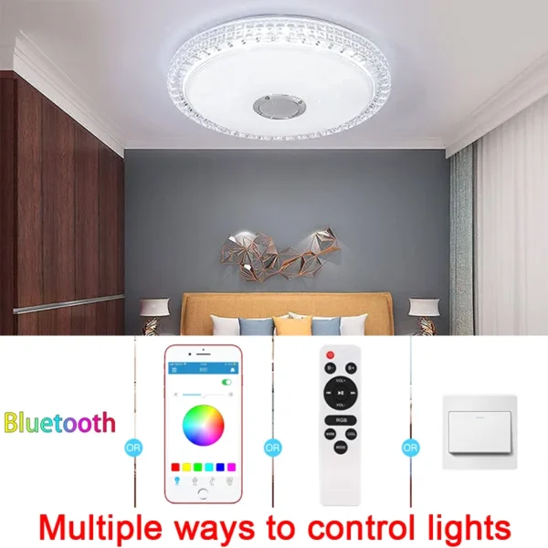 Smart LED RGB Ceiling Light with Bluetooth Music - Image 6