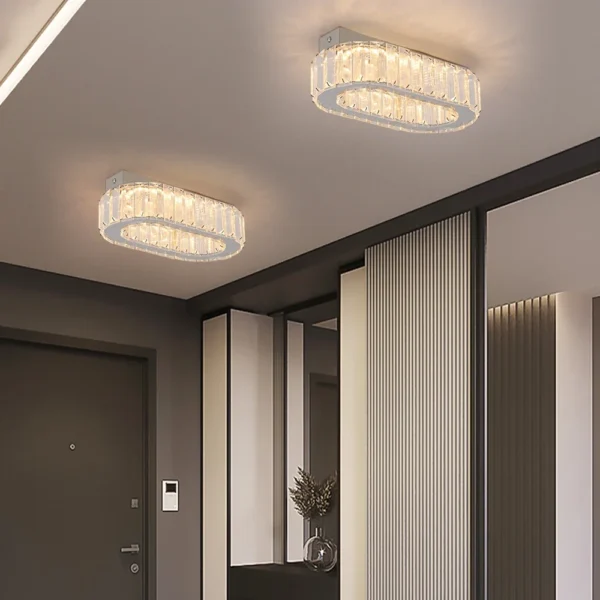 Modern LED Crystal Oval Ceiling Chandelier Light for Living & Dining Room - Image 4