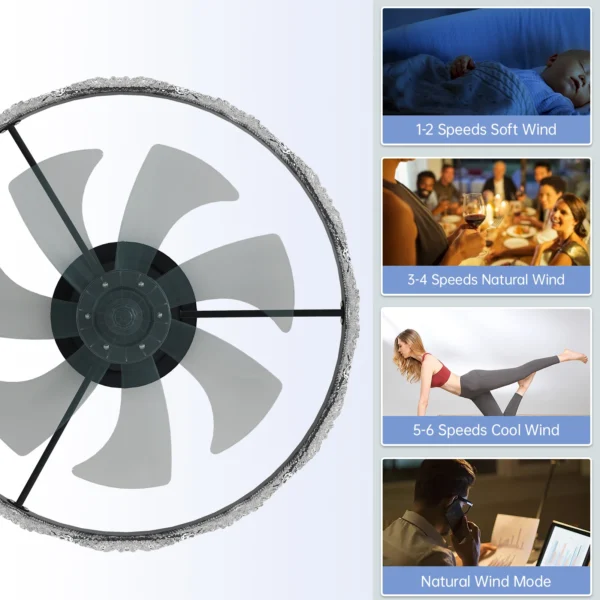 Modern LED Ceiling Fan with Crystal Edge – Remote & APP Control - Image 13