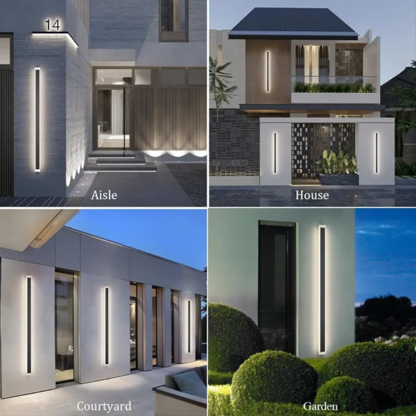Modern LED Outdoor Wall Lamp, IP65 Waterproof Garden Porch Sconce - Image 6