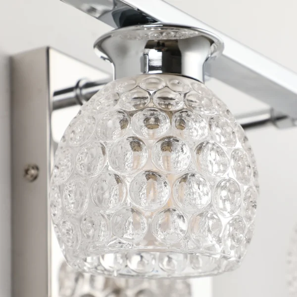 3-Light Chrome Bathroom Vanity Light – Dimmable Mirror Fixture with Glass Shades - Image 15