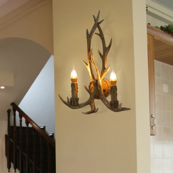 Bymaocar LED Antler Wall Lamp, E14 Indoor Light for Bedroom & Hotel Decor - Image 2