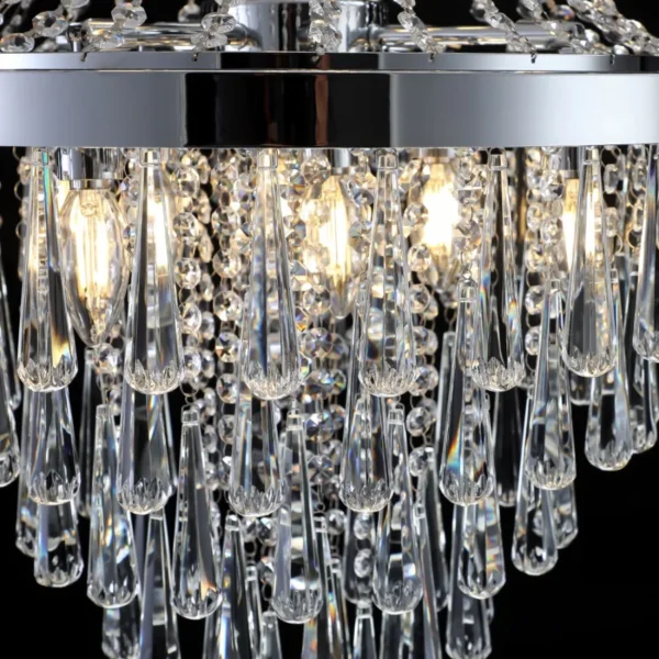 Chromium Crystal Chandelier – Large Luxury Contemporary Ceiling Light - Image 5