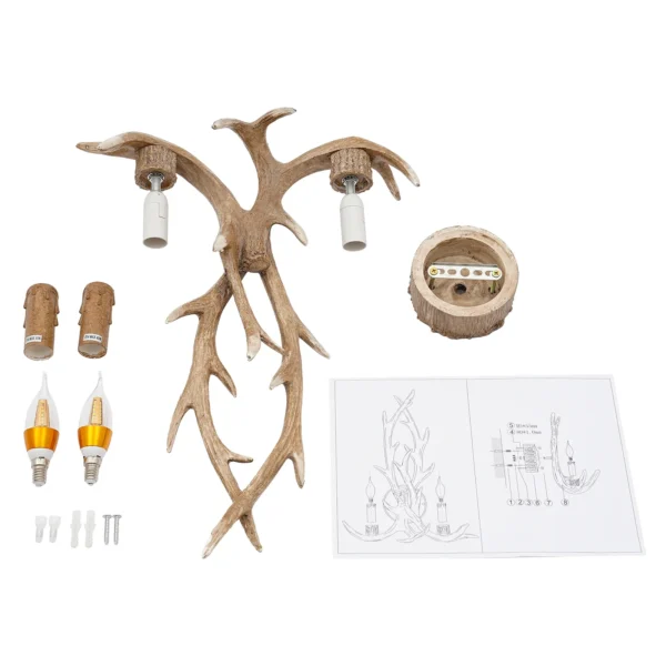 Bymaocar LED Antler Wall Lamp, E14 Indoor Light for Bedroom & Hotel Decor - Image 8