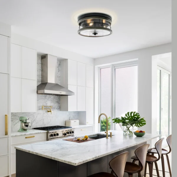 Farmhouse 3-Light Flush Mount Ceiling Light with Clear Glass - Image 4