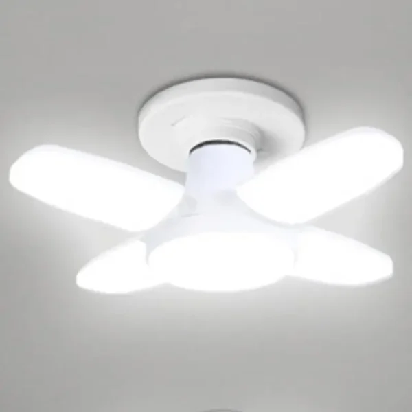 LED 4-Leaf Foldable E27 Pendant Light – Warm White Kitchen & Garage