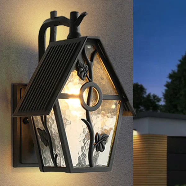 Black Vintage European Floral Wall Lamp – Indoor/Outdoor Lighting - Image 4