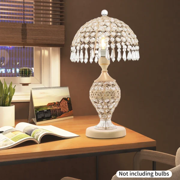 Gold Crystal Table Lamp – Elegant Bedside & Nightstand Light