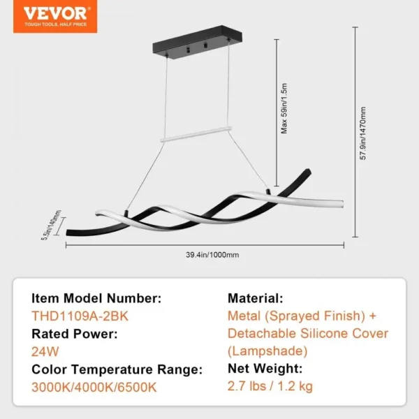 Modern Dimmable Chandelier Pendant Light with Remote Control - Image 5
