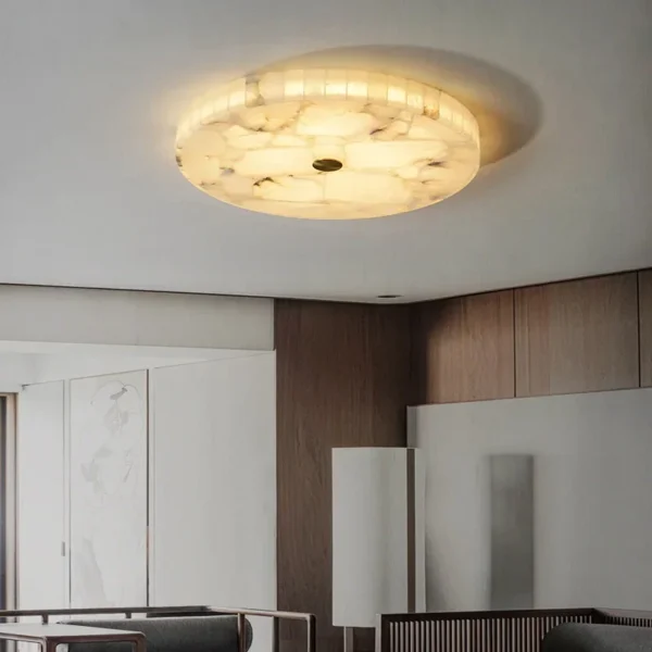 Modern 2025 White Marble LED Ceiling Chandelier for Living Room - Image 2
