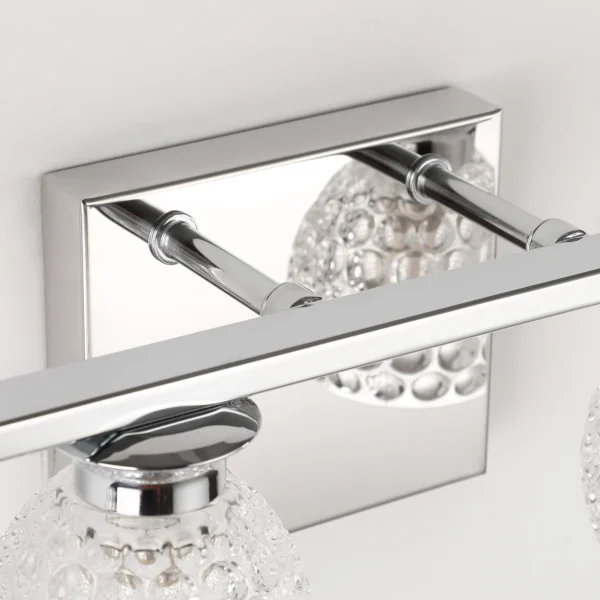 3-Light Chrome Bathroom Vanity Light – Dimmable Mirror Fixture with Glass Shades - Image 13