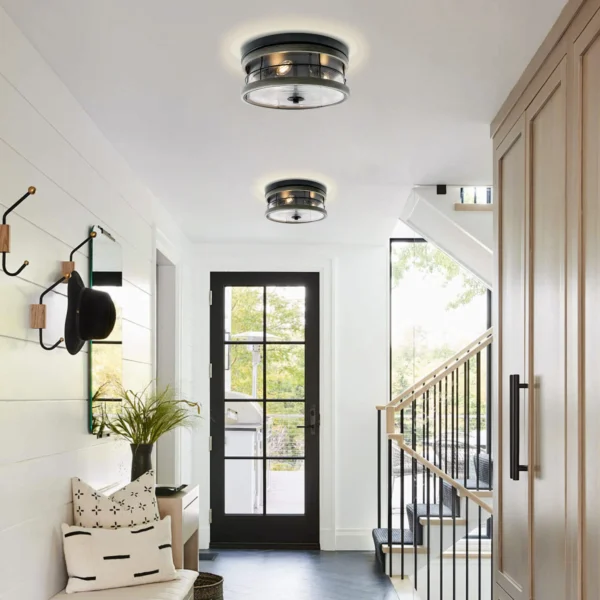 Farmhouse 3-Light Flush Mount Ceiling Light with Clear Glass - Image 10
