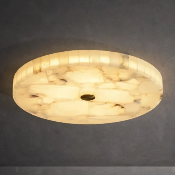 Modern 2025 White Marble LED Ceiling Chandelier for Living Room