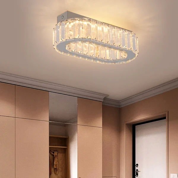 Modern LED Crystal Oval Ceiling Chandelier Light for Living & Dining Room - Image 2