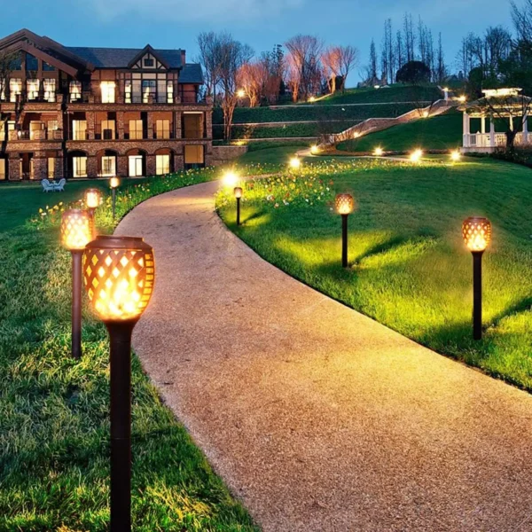 8-Pack Solar Torch Lights, Outdoor Flickering Flame Landscape Decoration