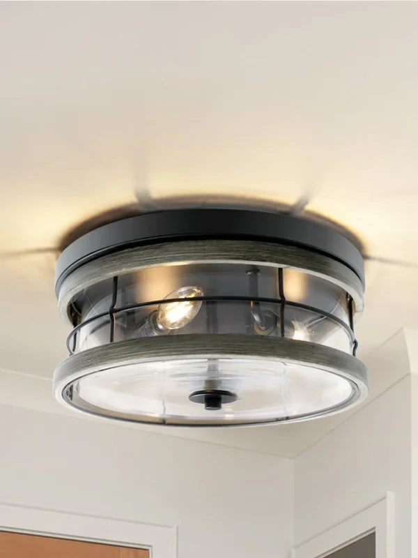 Farmhouse 3-Light Flush Mount Ceiling Light with Clear Glass - Image 7