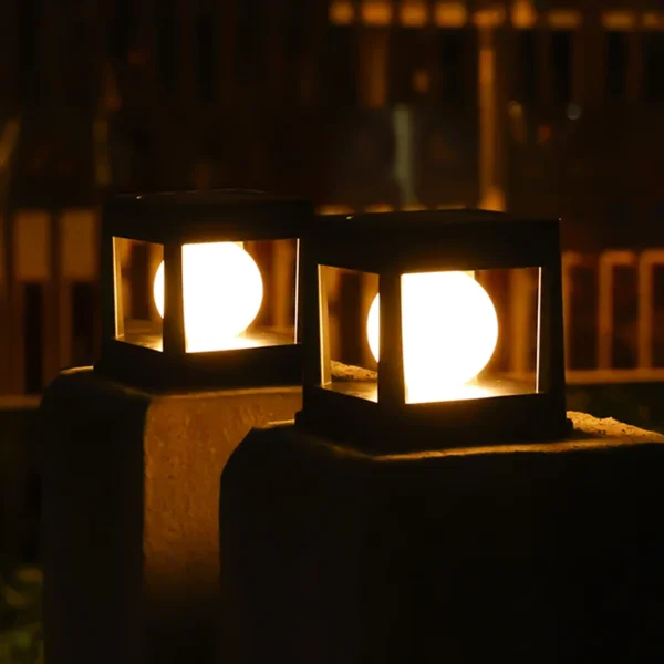 LED Solar Post Cap Light, Waterproof Outdoor Fence & Deck Lamp for Garden - Image 4
