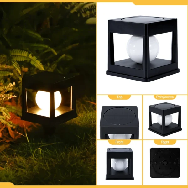 LED Solar Post Cap Light, Waterproof Outdoor Fence & Deck Lamp for Garden - Image 6