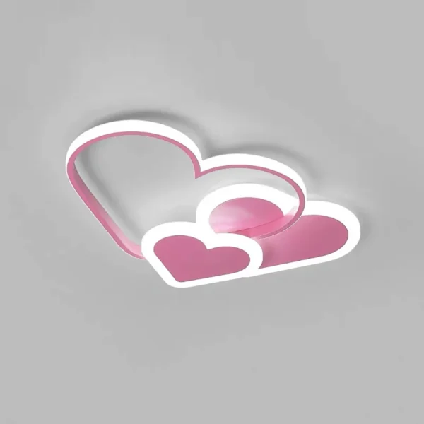 Modern Heart LED Ceiling Light – Nordic Kids Room Lamp in Pink & White - Image 13