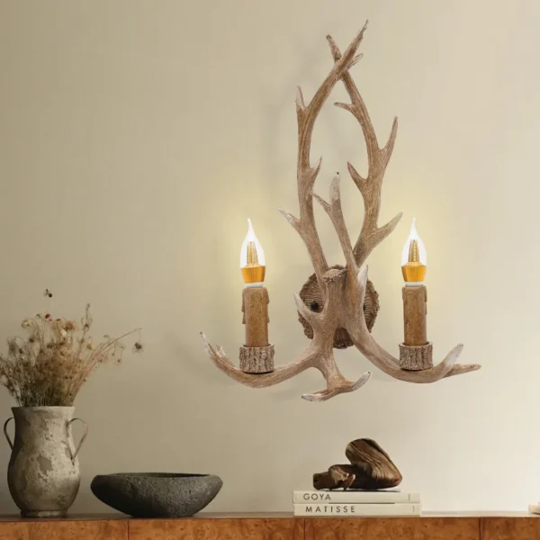 Bymaocar LED Antler Wall Lamp, E14 Indoor Light for Bedroom & Hotel Decor - Image 7