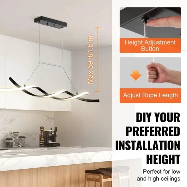 Modern Dimmable Chandelier Pendant Light with Remote Control - Image 3