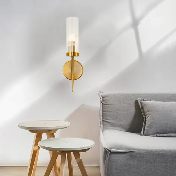 Modern Gold Wall Sconce Light – Single Head Hardwired Fixture, E26 Bulb - Image 6