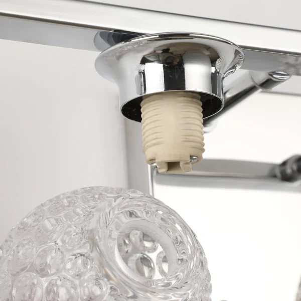 3-Light Chrome Bathroom Vanity Light – Dimmable Mirror Fixture with Glass Shades - Image 16