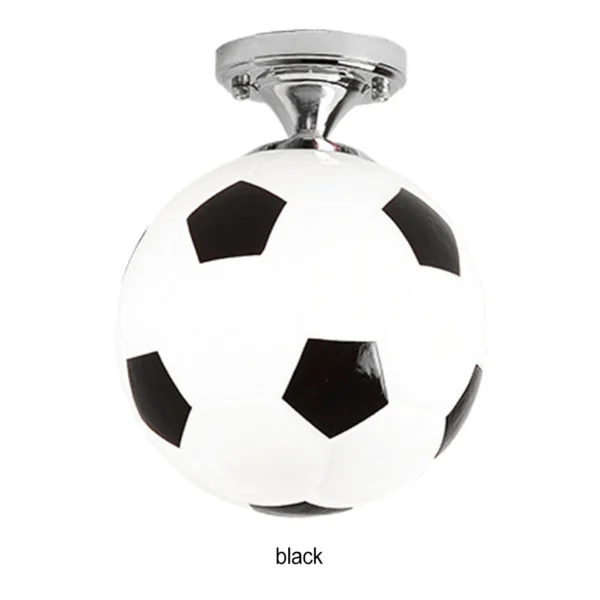 Red Soccer Ball LED Ceiling Light, Decorative Glass Football Lamp for Bar & Home - Image 2