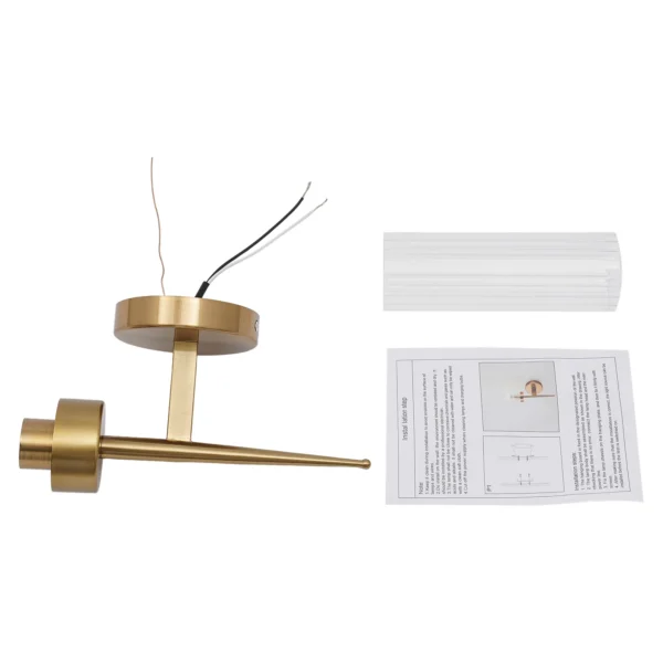 Modern Gold Wall Sconce Light – Single Head Hardwired Fixture, E26 Bulb - Image 9