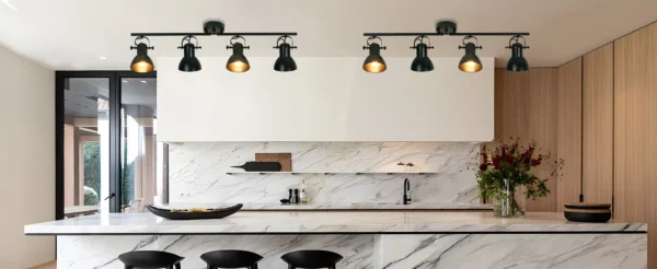 Black Industrial Track Lighting – 4-Light Ceiling Fixture for Kitchen & Gallery - Image 9