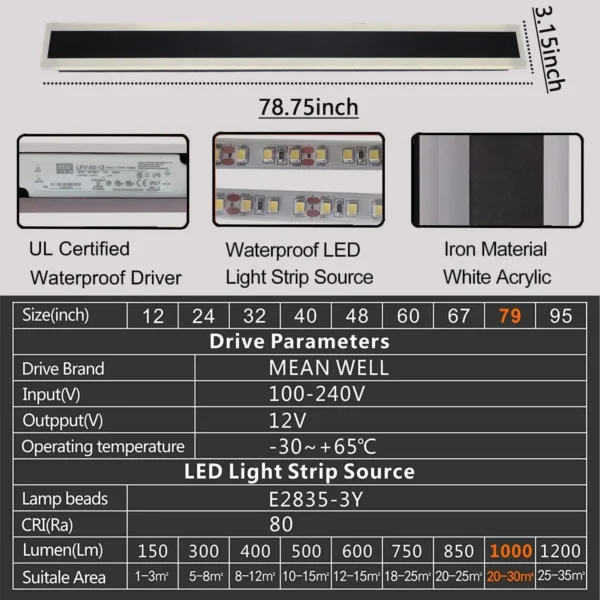 Modern LED Outdoor Wall Lamp, IP65 Waterproof Garden Porch Sconce - Image 9