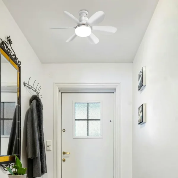 Low Profile Ceiling Fan with Light, Dimmable 3-Color LED Flush Mount Lamp - Image 2