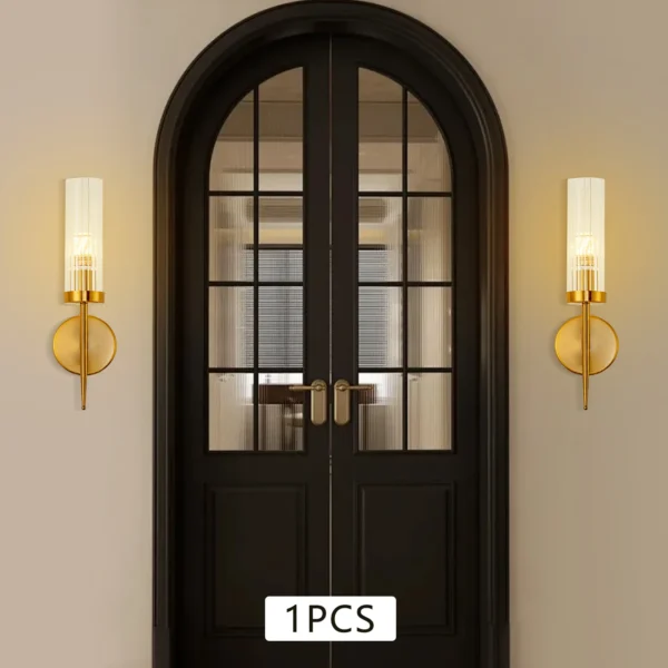 Modern Gold Wall Sconce Light – Single Head Hardwired Fixture, E26 Bulb - Image 7