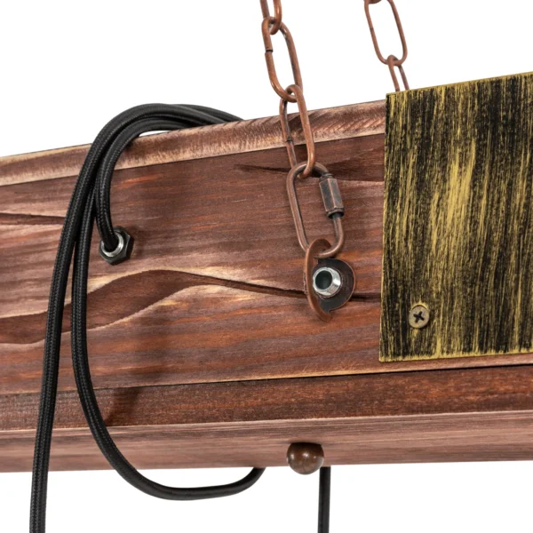 10-Light Rustic Wood Pendant Chandelier – Industrial Farmhouse Ceiling Fixture - Image 9