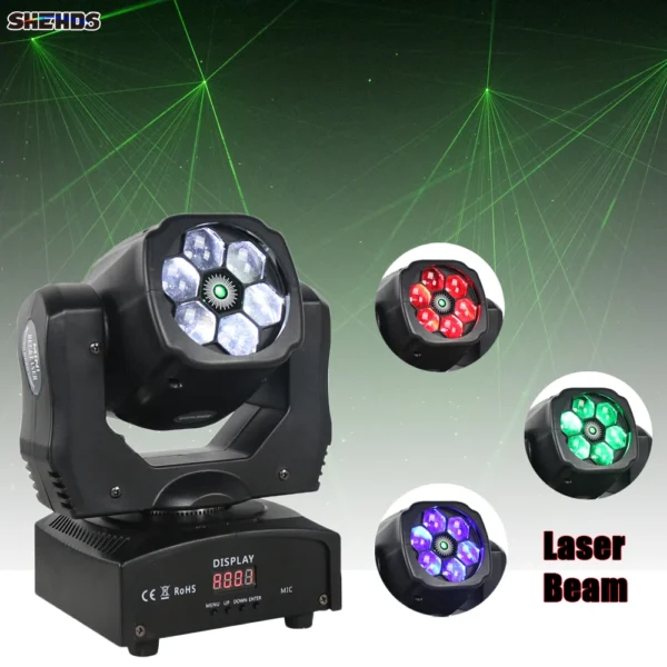 6x15W RGBW LED Moving Head – DJ Disco & Stage Lighting, DMX512 - Image 2