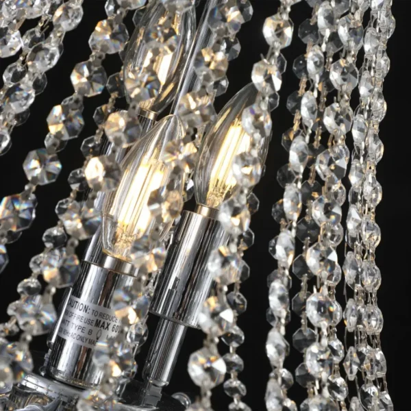 Chromium Crystal Chandelier – Large Luxury Contemporary Ceiling Light - Image 9