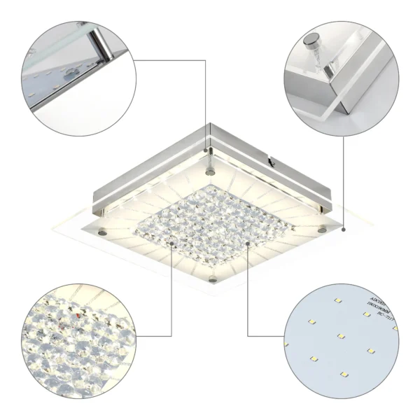 11'' Dimmable LED Flush Mount Ceiling Light – 4000K Modern Bedroom Fixture - Image 5