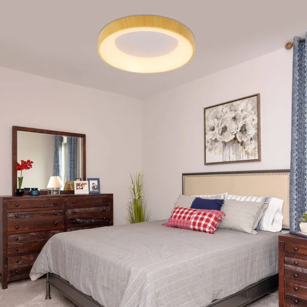 Modern LED Wood Grain Ceiling Light, 36W Flush Mount Lamp for 10-20m² Rooms - Image 6