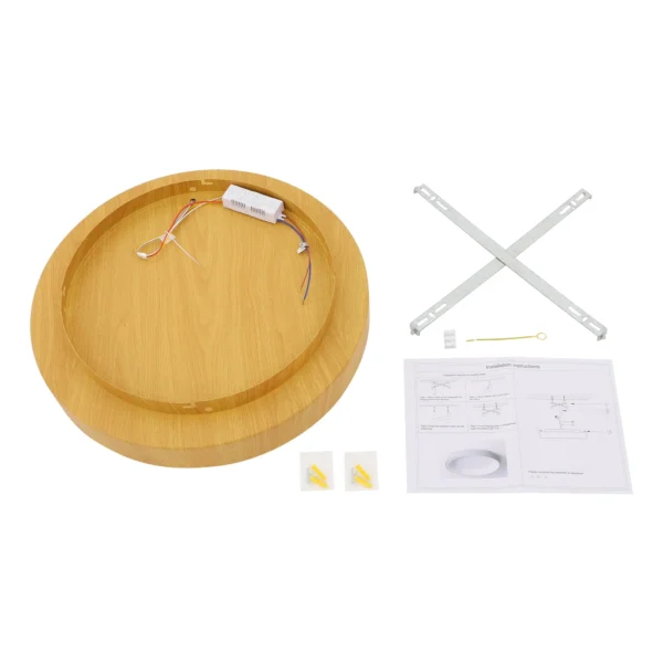 Modern LED Wood Grain Ceiling Light, 36W Flush Mount Lamp for 10-20m² Rooms - Image 8