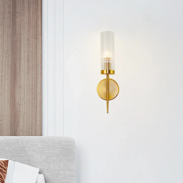 Modern Gold Wall Sconce Light – Single Head Hardwired Fixture, E26 Bulb - Image 4
