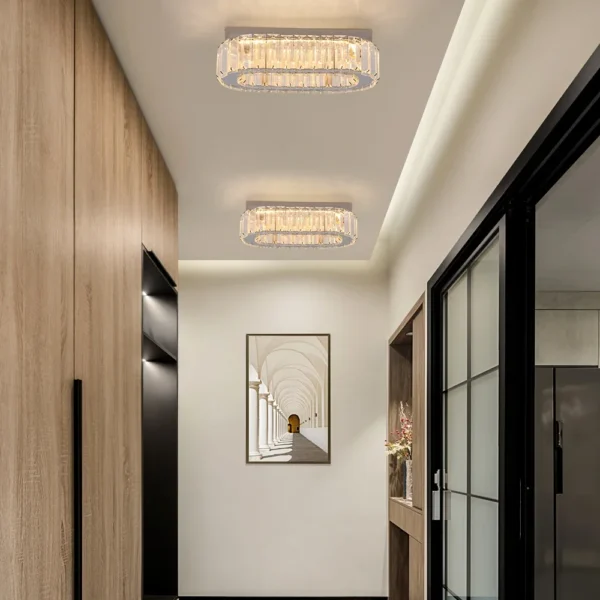 Modern LED Crystal Oval Ceiling Chandelier Light for Living & Dining Room - Image 3