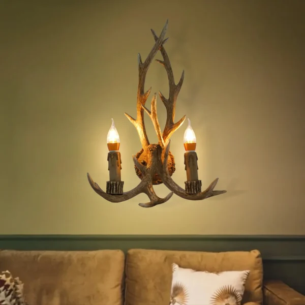Bymaocar LED Antler Wall Lamp, E14 Indoor Light for Bedroom & Hotel Decor - Image 4