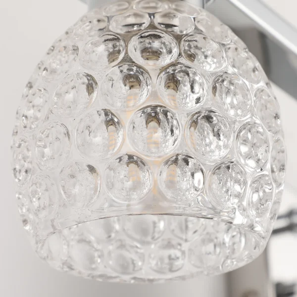 3-Light Chrome Bathroom Vanity Light – Dimmable Mirror Fixture with Glass Shades - Image 12